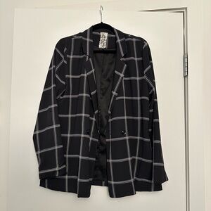 Navy blue and white stripe blazer